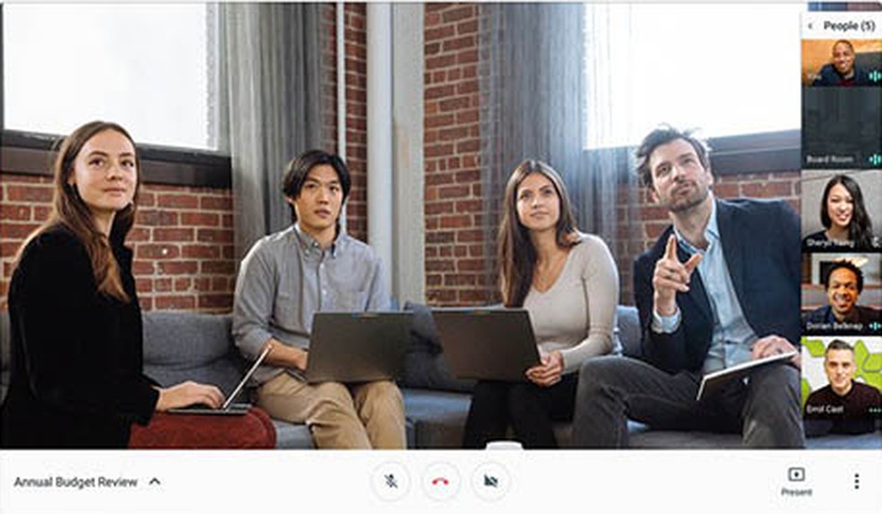 Hangouts Meet permite fazer videoconferências online — Foto: Divulgação/Google