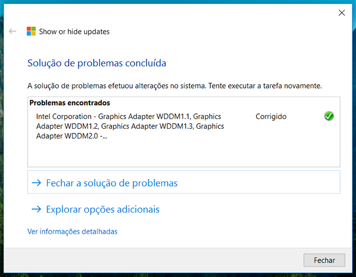 O Windows 10 passará a ignorar as atualizações do componente selecionado (Foto: Reprodução/Filipe Garrett)