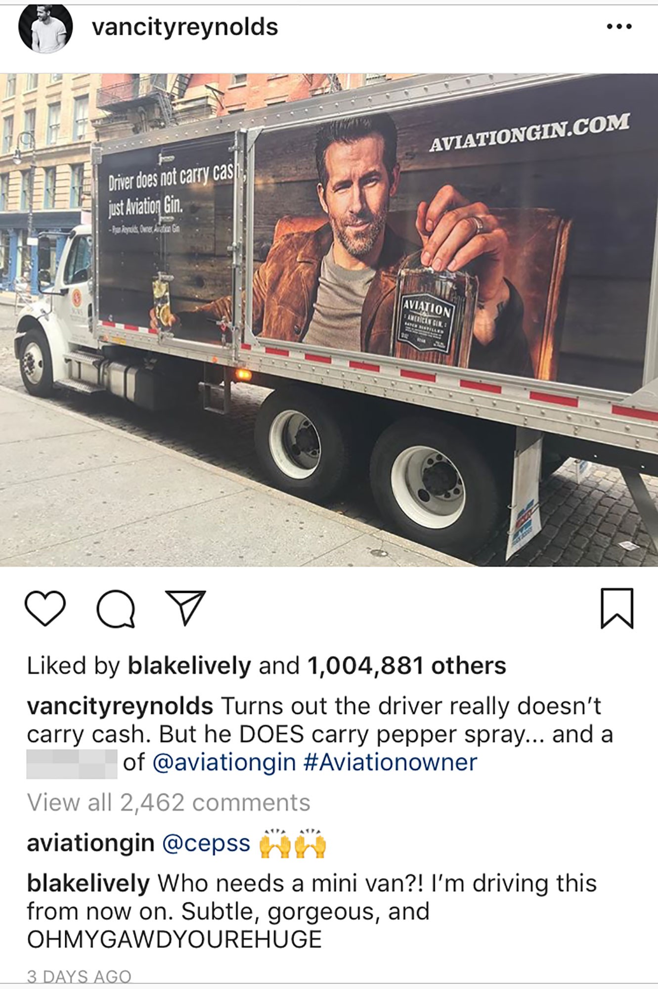 Ryan Reynolds e Blake Lively (Foto: Instagram)