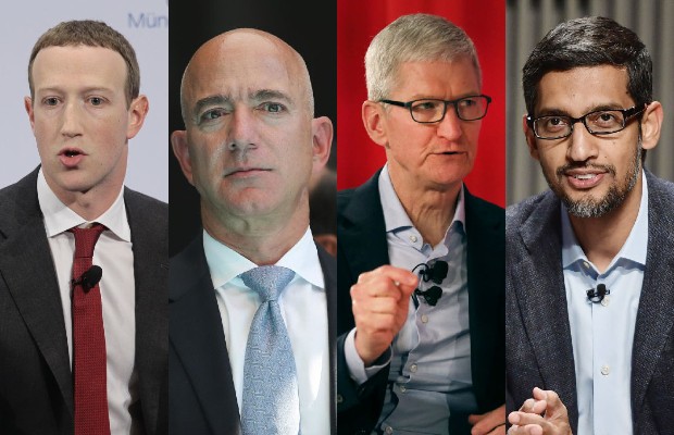 Mark Zuckerberg, Jeff Bezos, Tim Cook e Sundar Pichai (Foto: Getty Images)