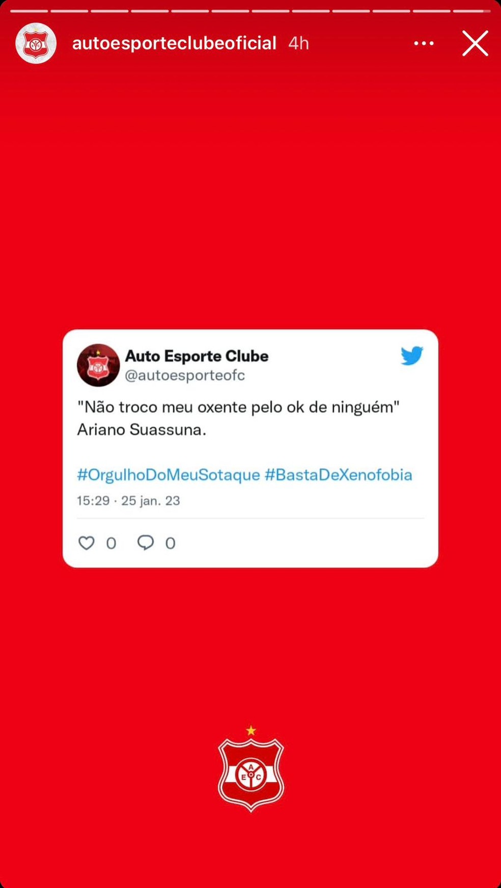 Auto Esporte condena declarações xenofóbicas de Drica Barbosa — Foto: Reprodução / Instagram