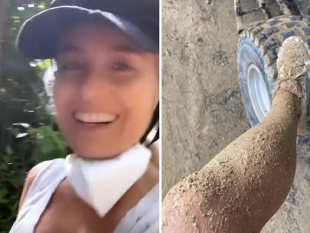 Angélica fica suja após passeio de quadriciclo (Foto: Reprodução/Instagram)