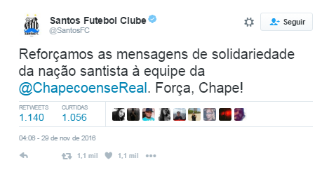 Santos Chape (Foto: Twitter)