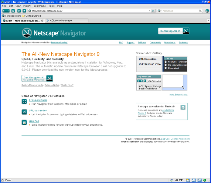 O navegador Netscape foi um dos pioneiros no serviço (Foto: Divulgação/ Netscape) (Foto: O navegador Netscape foi um dos pioneiros no serviço (Foto: Divulgação/ Netscape))
