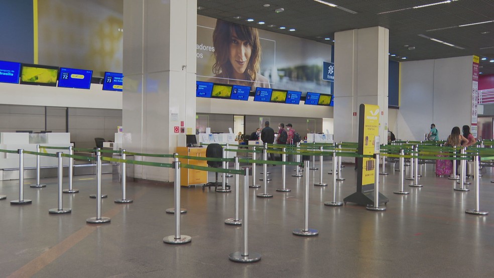 Área de check-in no Aeroporto de Brasília, em imagem de arquivo — Foto: TV Globo/Reprodução