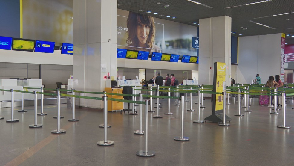 Área de check-in no Aeroporto de Brasília — Foto: TV Globo/Reprodução