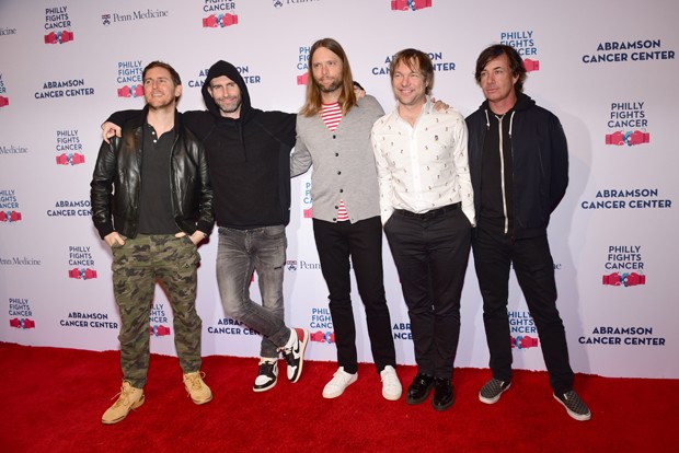  Jesse Carmichael, Adam Levine, James Valentine, Mickey Madden e Matt Flynn, do Maroon 5 (Foto: Getty Images)