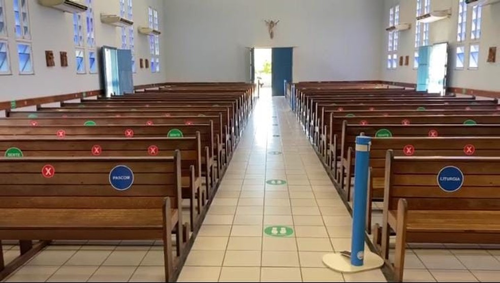 Segundo o governo, igrejas poderão receber uma lotação máxima de 30% da capacidade — Foto: Divulgação/Arquidiocese deTeresina