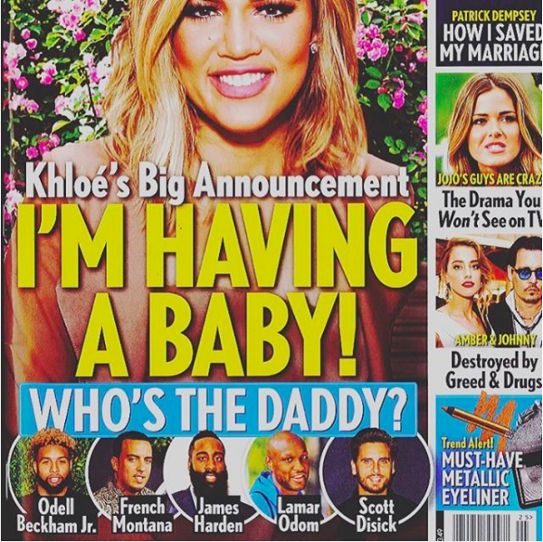 A capa anunciando a gravidez de Khloe Kardashian (Foto: Instagram)