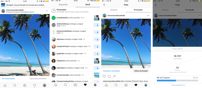 Promover um post no Instagram aumenta o alcance ao perfil e foto publicada (Foto: Reprodução/Aline Jesus)