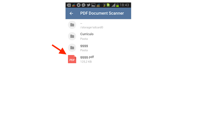 Enviando um arquivo PDF salvo no Android para um contato do Telegram (Foto: Reprodução/Marvin Costa)