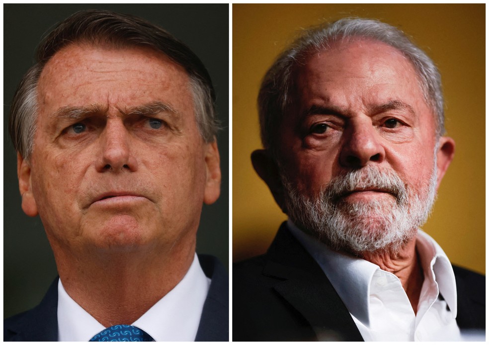 Jair Bolsonaro (PL) e Luiz Inácio Lula da Silva (PT) disputam o segundo turno da eleição presidencial — Foto: REUTERS/Adriano Machado and Ueslei Marcelino