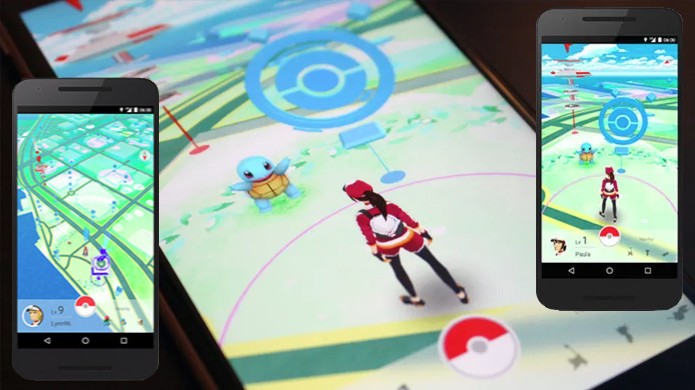 Pokémon Go exibe jogador pronto para capturar um Squirtle no mapa (Foto: Reprodução/Polygon)
