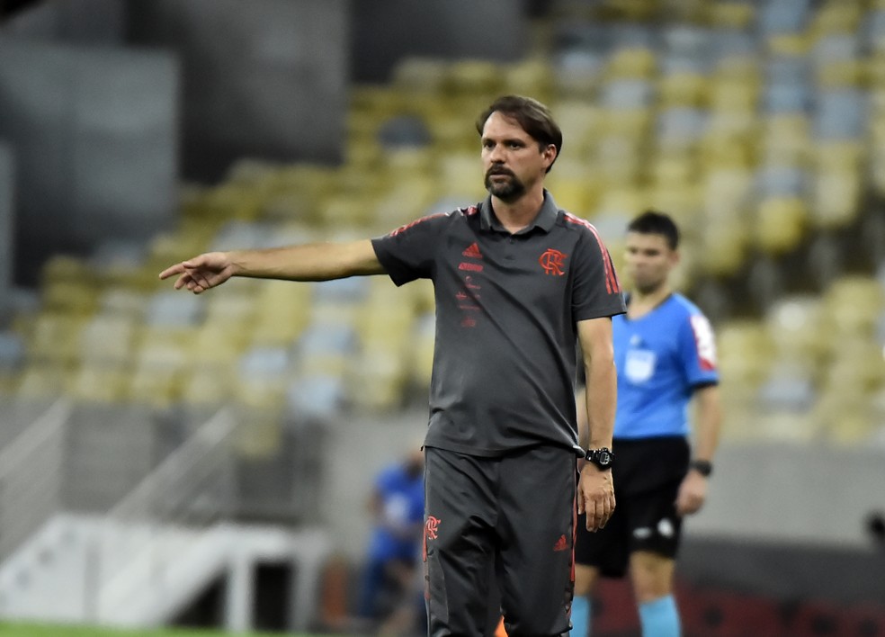 Mauricio Souza, técnico interino do Flamengo, terá time de garotos contra o Atlético-GO — Foto: André Durão