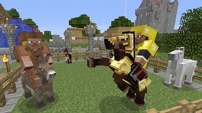 Cavalos foram adicionados na última atualização de Minecraft (Foto: Joystiq)