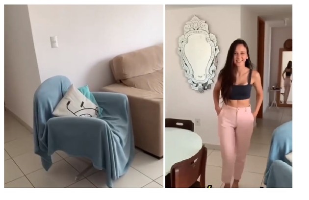 Juliette, do 'BBB' 21, divide apartamento com a amiga Lara (na foto acima) (Foto: Reprodução/TV Globo)