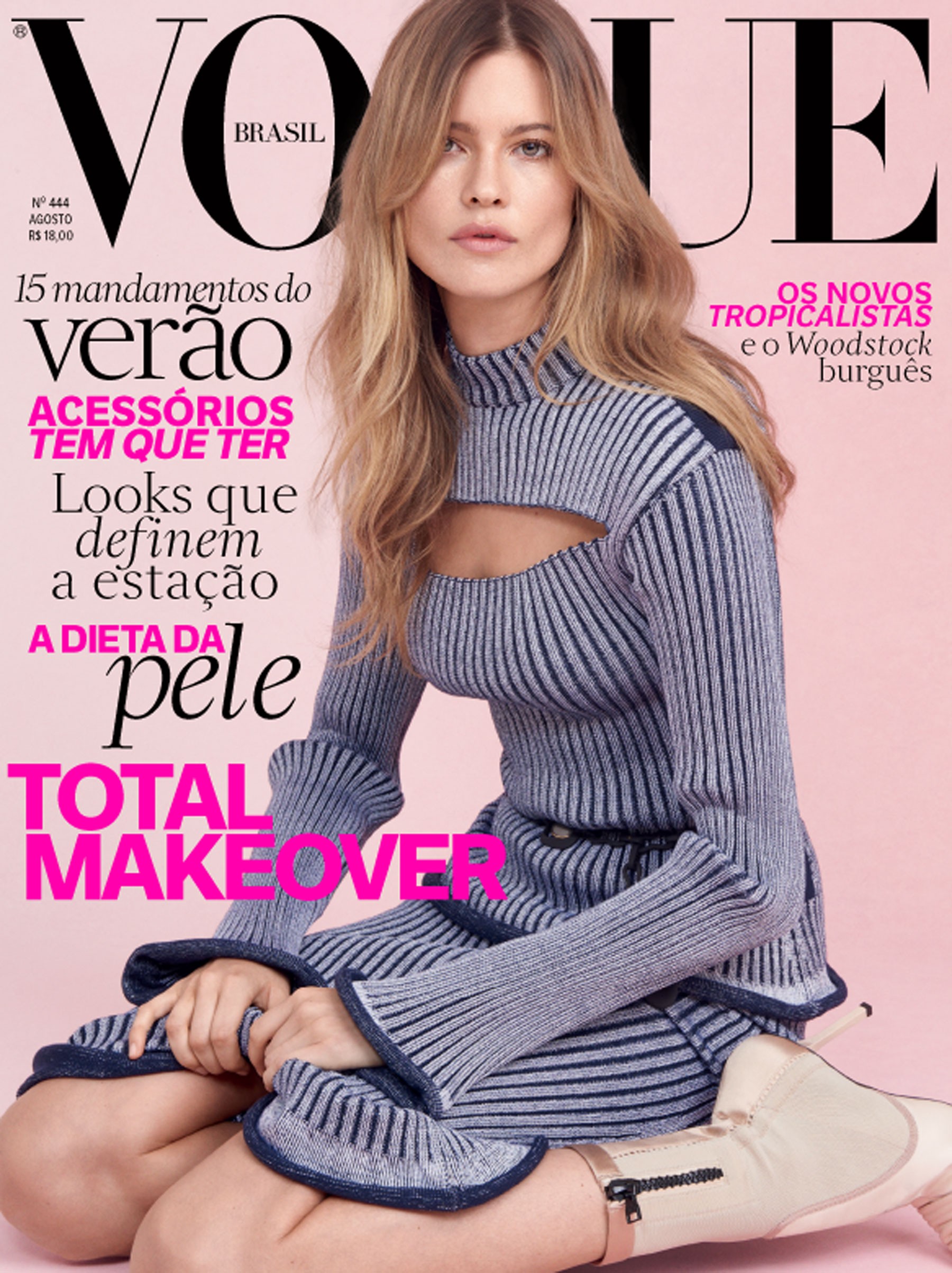 Behati Prinsloo veste Louis Vuitton na capa da Vogue de agosto (Foto: Reprodução/Vogue Brasil)