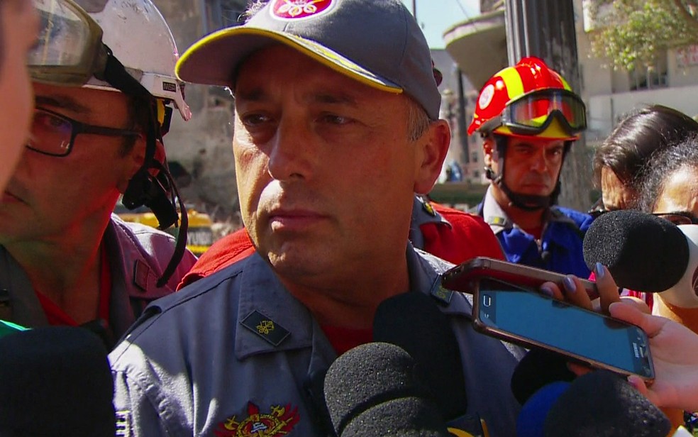 Major Max Mena, comandante dos Bombeiros de São Paulo (Foto: TV Globo/Reprodução)