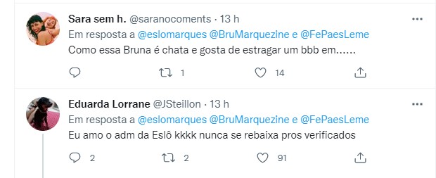 Internautas reagem a comentários de Bruna Marquezine e equipe de Eslovênia (Foto: Reprodução Twitter)
