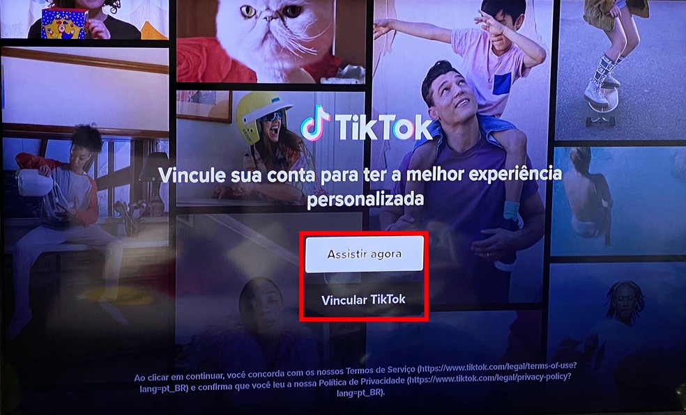 É possível fazer login com conta do TikTok na TV — Foto: Reprodução/Rodrigo Fernandes