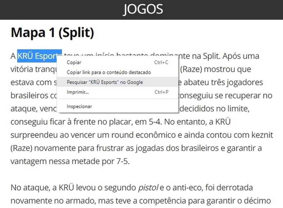 Google Chrome tem mecanismo de busca rápida por palavra ou frase — Foto: Reprodução/Raquel Freire