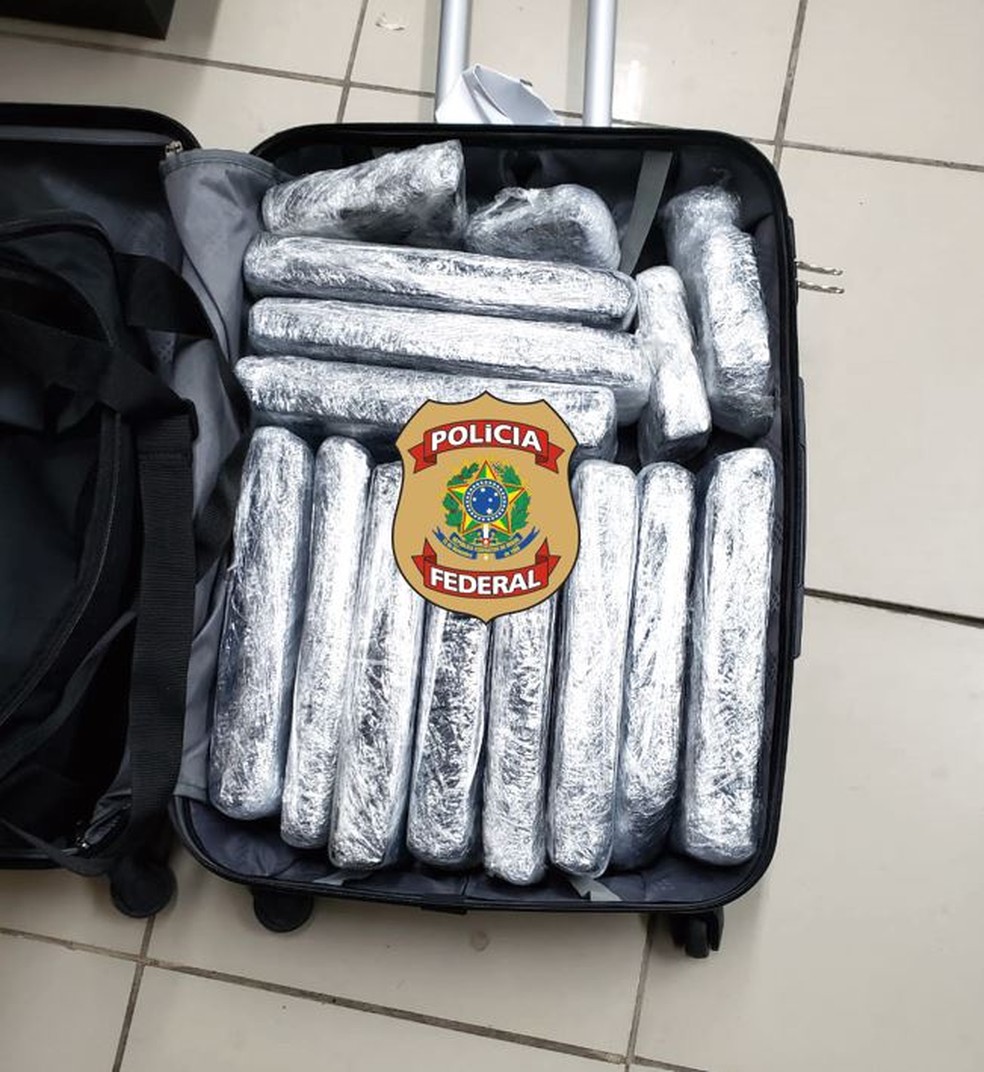 Droga foi apreendida no Aeroporto Internacional de Natal — Foto: Polícia Federal/Divulgação