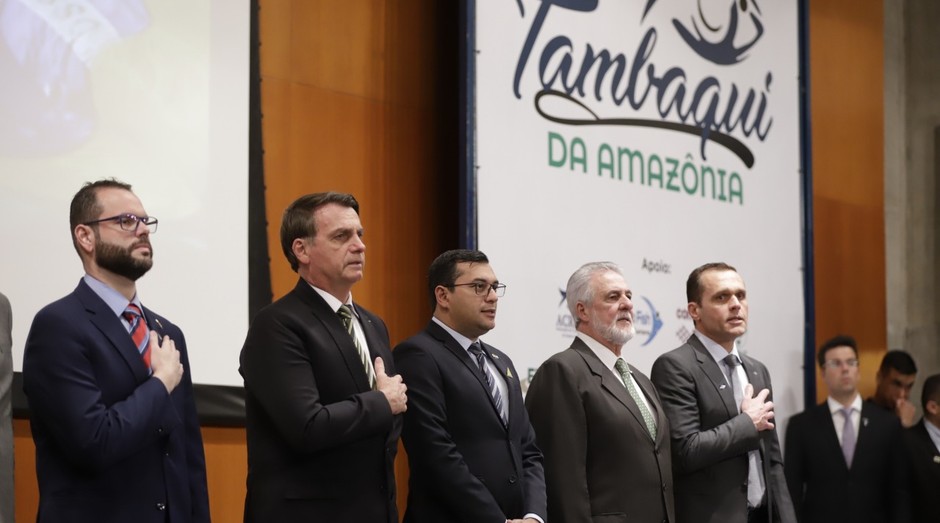 Solenidade de lançamento do Festival do Tambaqui, com a presença do presidente Jair Bolsonaro (Foto: Charles Damasceno)