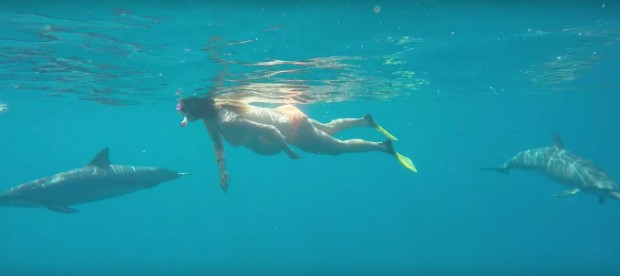 Americana planeja parto no mar com golfinhos (Foto: Reprodução/YouTube)