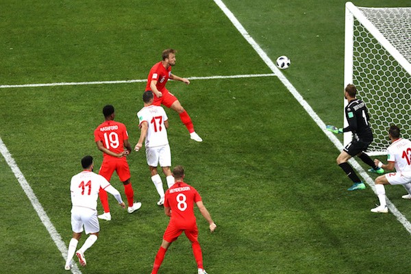 O gol de Harry Kane que determinou a vitória da Inglaterra contra a Tunísia (Foto: Getty Images)