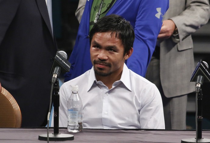 Manny Pacquiao coletiva pós luta Mayweather (Foto: Evelyn Rodrigues)