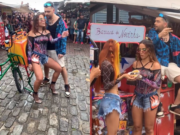 Anitta e Pedro Sampaio gravam clipe em mercado municipal de Belém