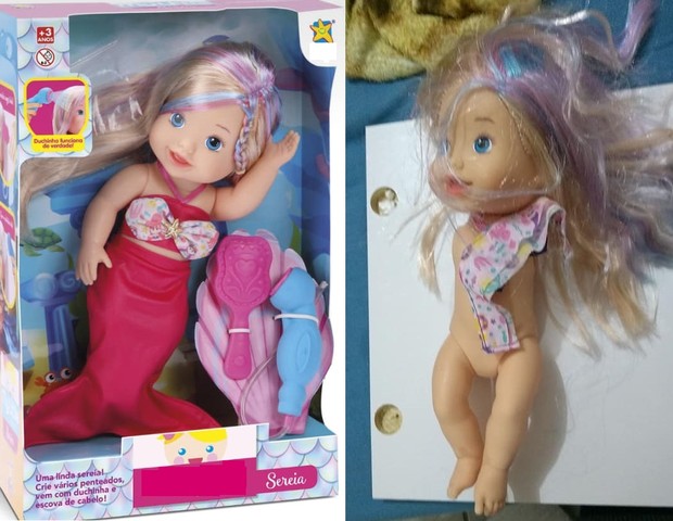 Boneca antes e depois (Foto: Reprodução Facebook)