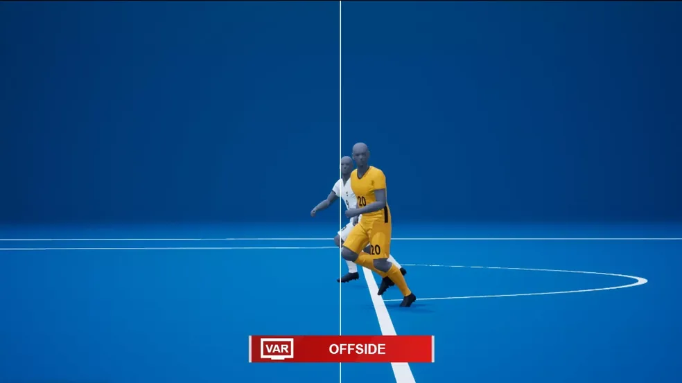 Tecnologia de impedimento usa intelig&ecirc;ncia artificial para analisar lances irregulares &mdash; Foto: Divulga&ccedil;&atilde;o/FIFA