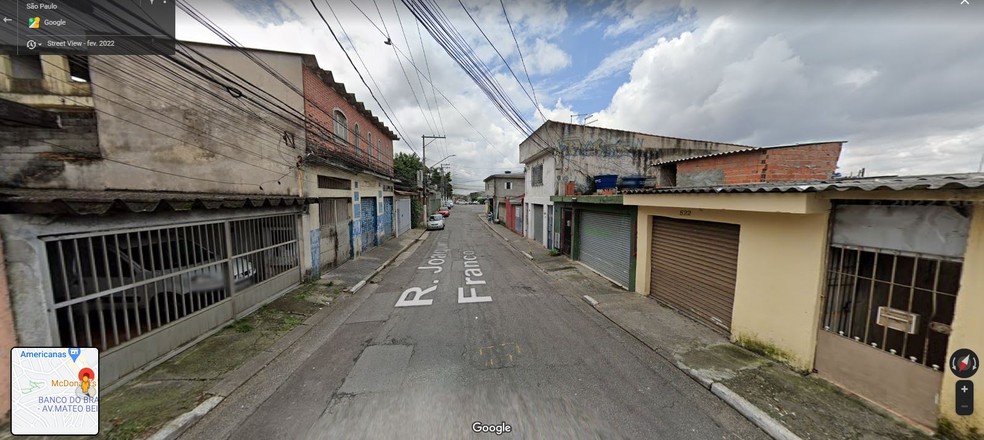 Rua Joaquim Gouveia Franco é o local onde um policial militar matou a namorada, também PM, e se matou em seguida em São Mateus, na Zona Leste de São Paulo — Foto: Reprodução/Google Maps