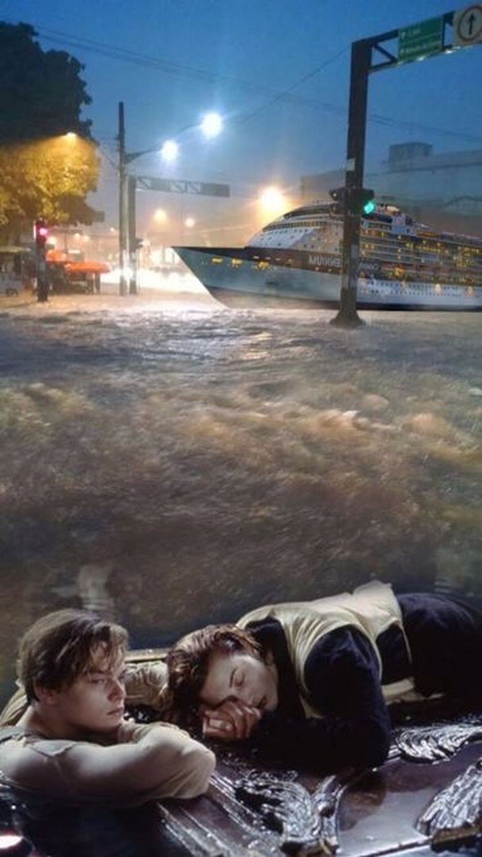 Meme satiriza alagamentos na capital em dias com intensas pancadas de chuva — Foto: Reprodução