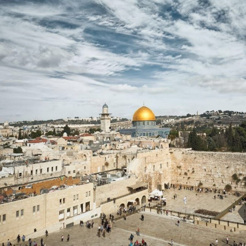 Foto da mostra 'Jerusalém, a Cidade da Fé', em exposição na Catedral Metropolitana de Brasília — Foto: Embaixada de Israel/ Divulgação