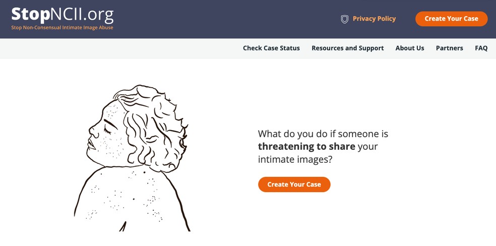 StopNCII é uma plataforma que visa prevenir o compartilhamento de fotos íntimas sem consentimento — Foto: Reprodução/StopNCII