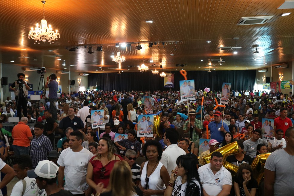 ConvenÃ§Ã£o do Solidariedade oficializou candidatura para o governo e senado (Foto: Lorena Linhares/G1)