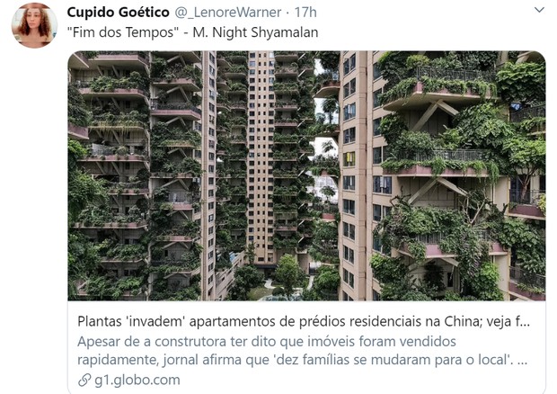 Paisagismo dá errado em condomínio chinês e local fica coberto de vegetação; veja os memes (Foto: Reprodução / Twitter)