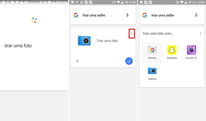 Google Now pode usar outros apps de câmera da preferência do usuário (Foto: Reprodução/Elson de Souza)