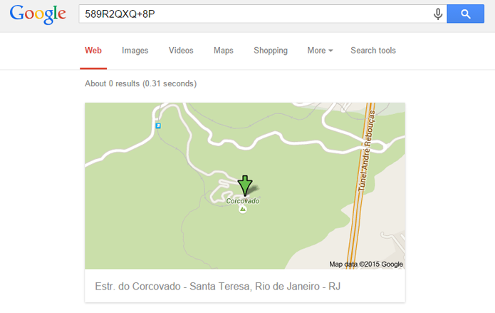 Códigos de localização do Google são aceitos no sistema de buscas e aplicativos de mapas (Foto: Reprodução/Google)