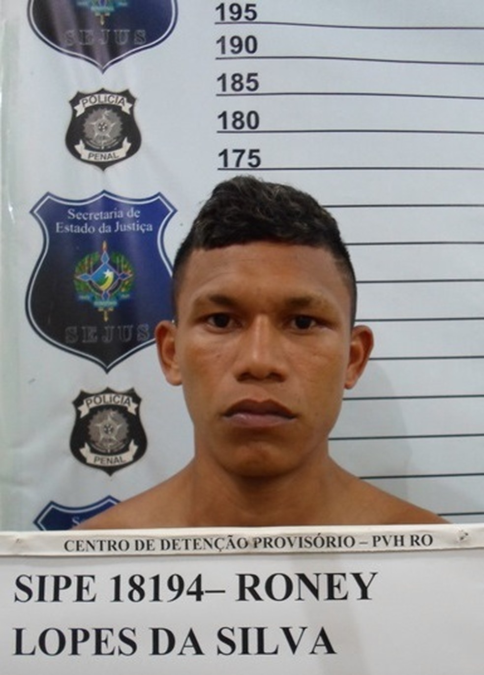 Roney Lopes da Silva, detento que fugiu do presídio em Porto Velho — Foto: Sejus/Divulgação