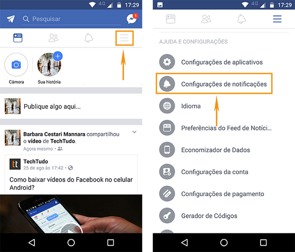 Como Configurar Todas As Notificacoes Do Facebook Pelo Android Redes Sociais Techtudo