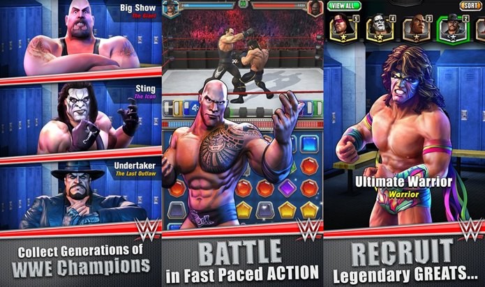 Controle lendas da WWE como Undertaker e o Ultimate Warrior em WWE Champions (Foto: Divulgação / Phase One Games)