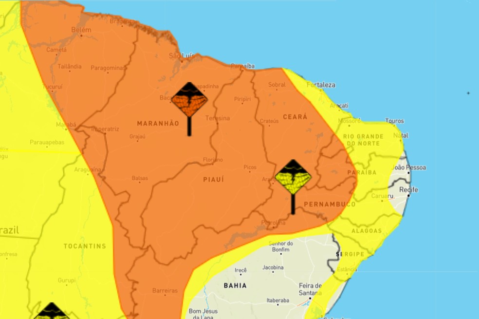 Meteorologista alerta para tempestades no início do outono no Piauí; veja a previsão para a estação — Foto: Inmet