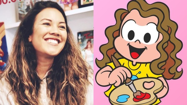 As Marinas do quadrinho e da vida real amam desenhar — Foto: Reprodução/Instagram