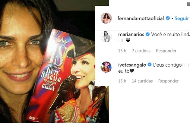Fã e amiga de Ivete Sangalo, a modelo também ganhou força da cantora (Foto: Reprodução/Instagram)