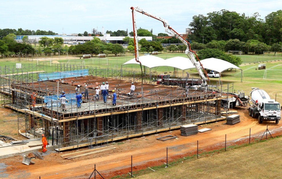 Últimas imagens das obras divulgadas pelo Grêmio são de janeiro deste ano — Foto: Rodrigo Fatturi/DVG/Grêmio