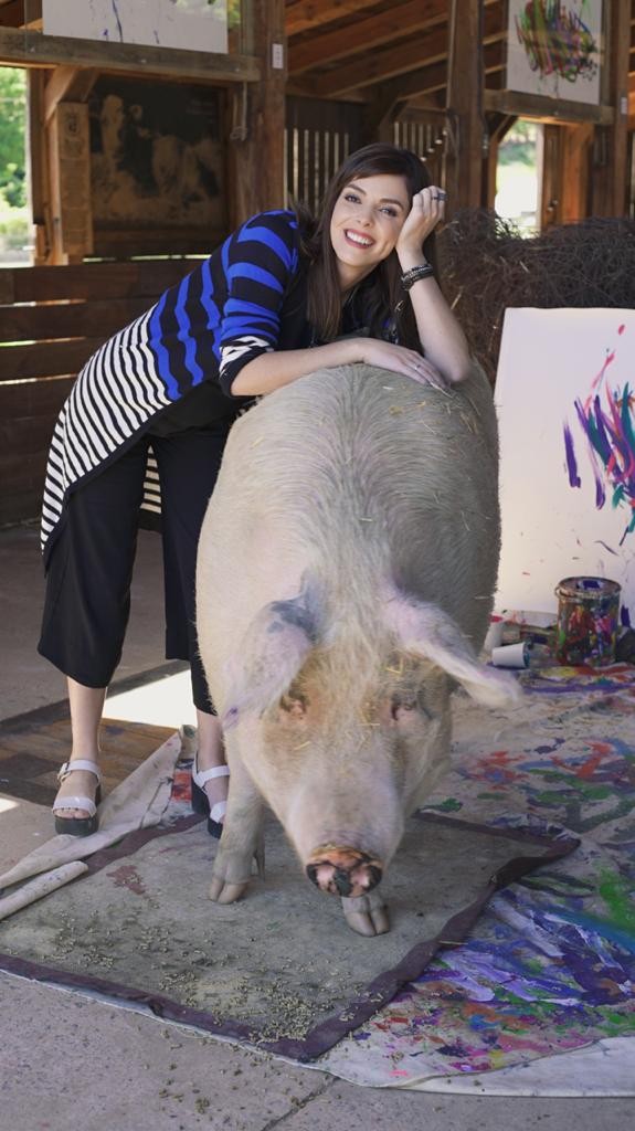 Titi Müller com a artista sul-africana Pigcasso (Foto: Arquivo pessoal)