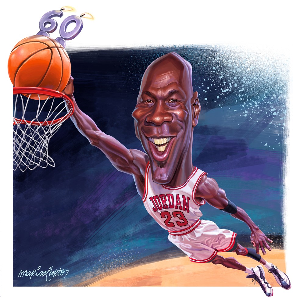 Michael Jordan faz 60 anos &mdash; Foto: Arte ge
